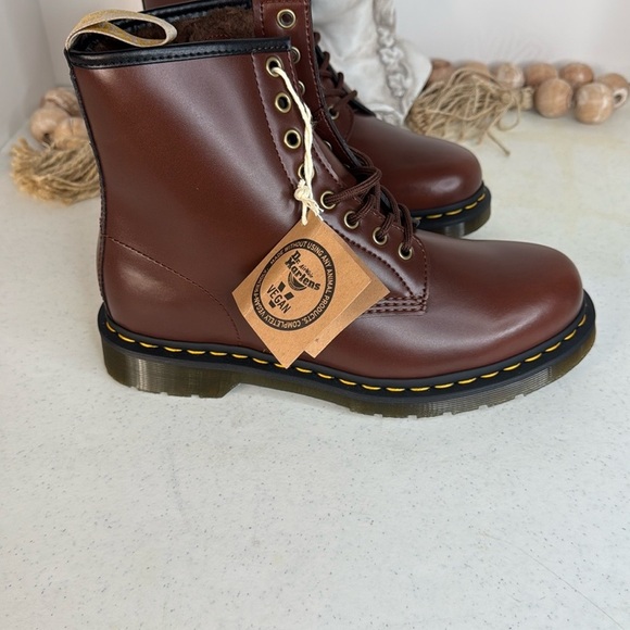 Dr. Martens - Vegan 1460 Brown Norfolk Brown Borg Fleece -Women Sz 10/Men Sz 9 - Picture 13 of 13